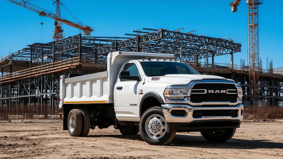 Commercial Ram truck at construction site