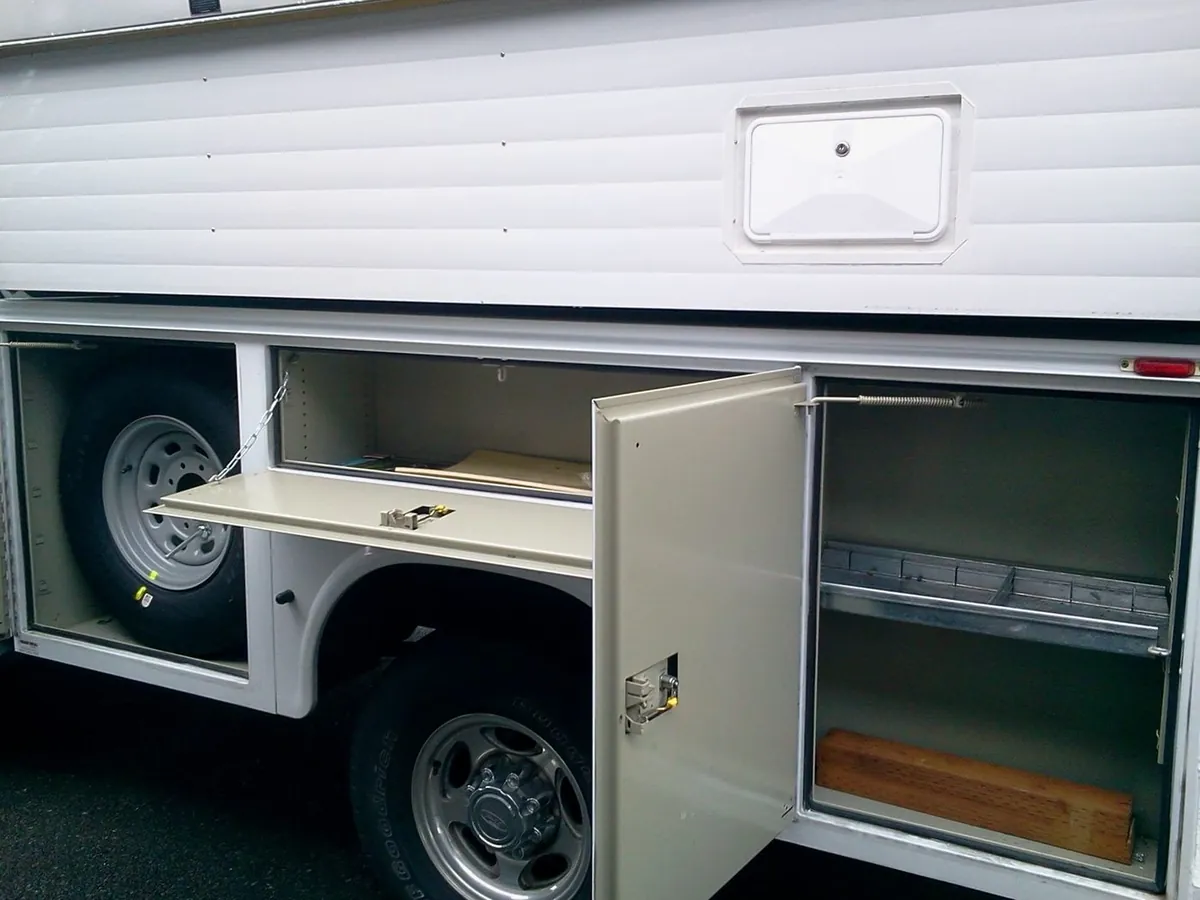 Knapheide Roughneck steel toolbox mounted on a pickup bed